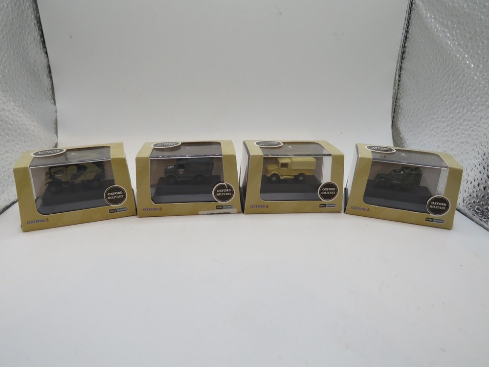 4 x Oxford N Gauge Military vehicles  Bedford, Austin Tilly etc