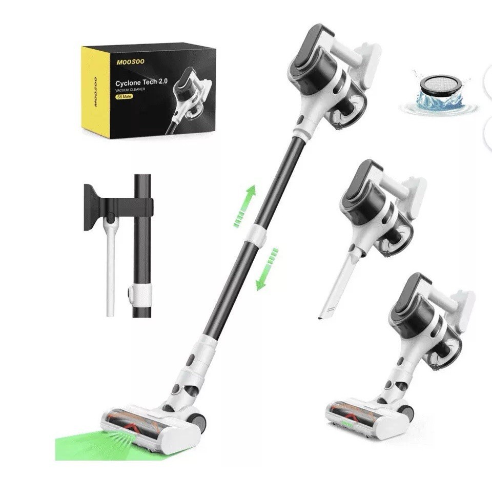 Moosoo S5 Cordless Vacuum with 55min Runtime and 23KPa Strong Suction