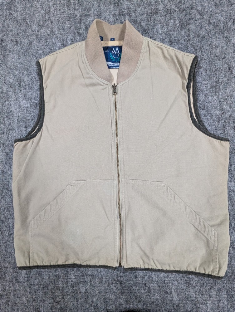 Members Only Large Quilted Lined Full Zip Vest Flawless Condition-image