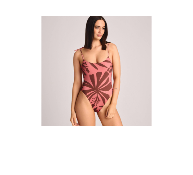 Vitamin A Women's Printed Tie Shoulder Classic Coverage One Piece Swimsuit - XL