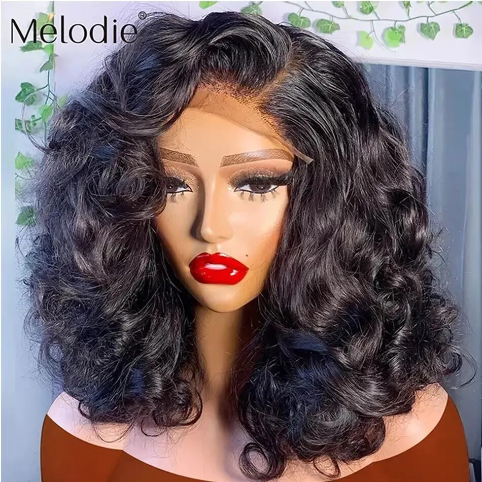 Transparent Short Bob Body Wave 13x4 13x6 Lace Front Human Hair Remy Wig