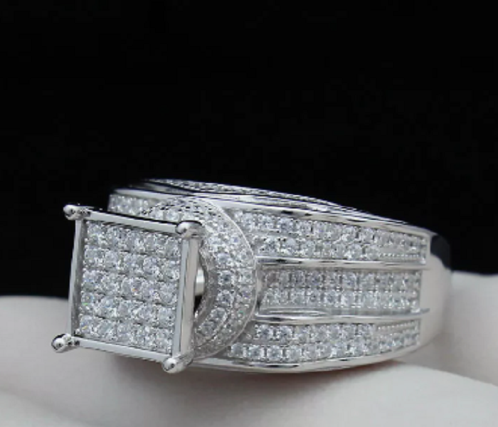 4Ct Round Cut Tested Moissanite Engagement Pinky Ring 925 White Sterling Silver