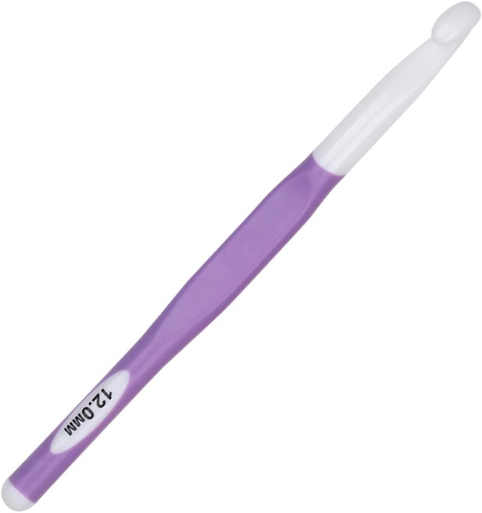 Extra-Long 12mm Crochet Hook with Soft Rubber Handle for DIY Crafting
