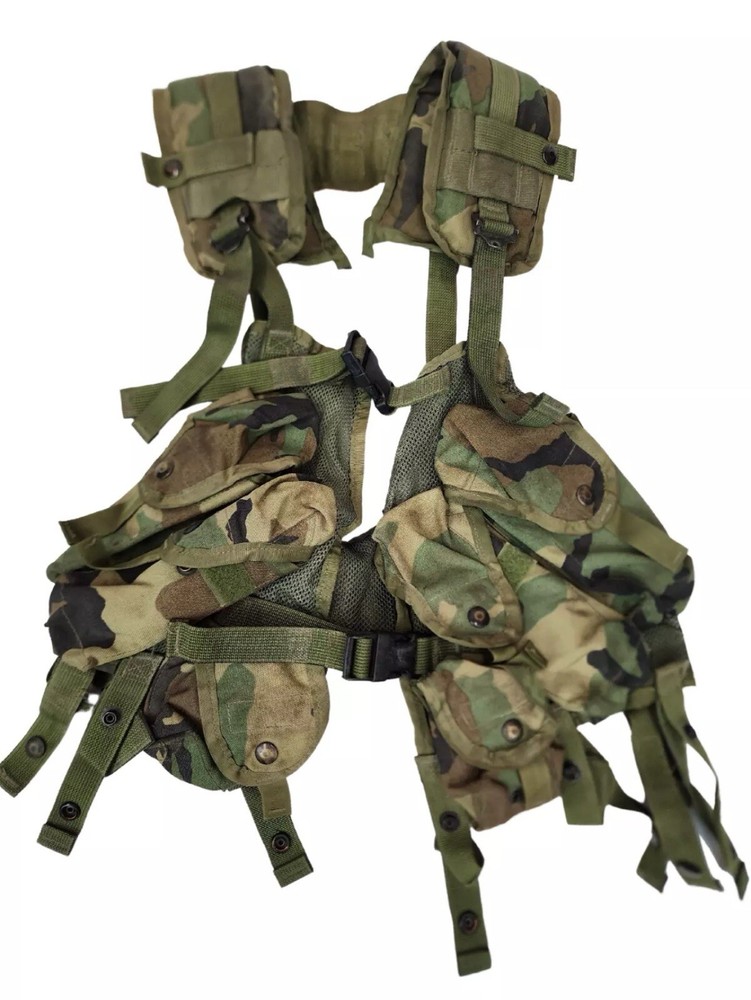 Used Serviceable Woodland Adjustable Tactical Load Bearing Vest *mocinc.1982*
