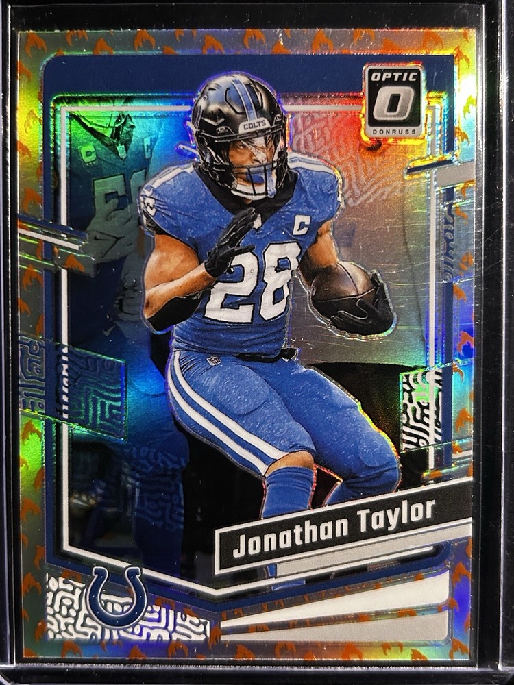 2023 Panini Donruss Optic- Fire Emoji Prizm #78 Jonathon Taylor Case Hit
