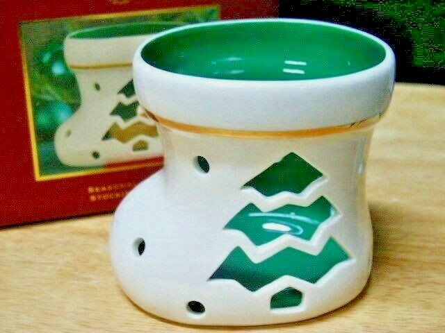 LENOX Seasonal Brites Christmas Stocking Votive Holder New in Box with Tag-image