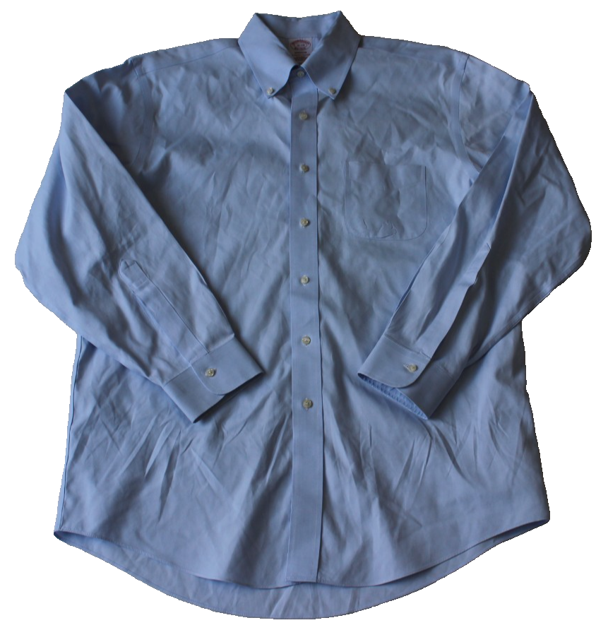NWOT Brooks Brothers Men's Madison Button-Up Shirt Size 16-34 Blue Supima Cotton