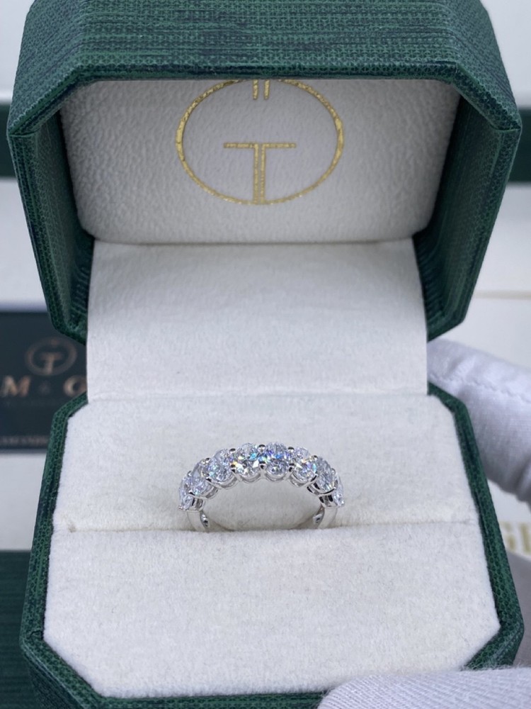 14K White Gold Band Ring 2.4ct Oval Labcreated Diamond F/VS Gift for Women