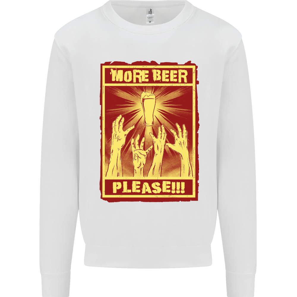Zombies More Beer Please Funny Alcohol Mens Sweatshirt Jumper