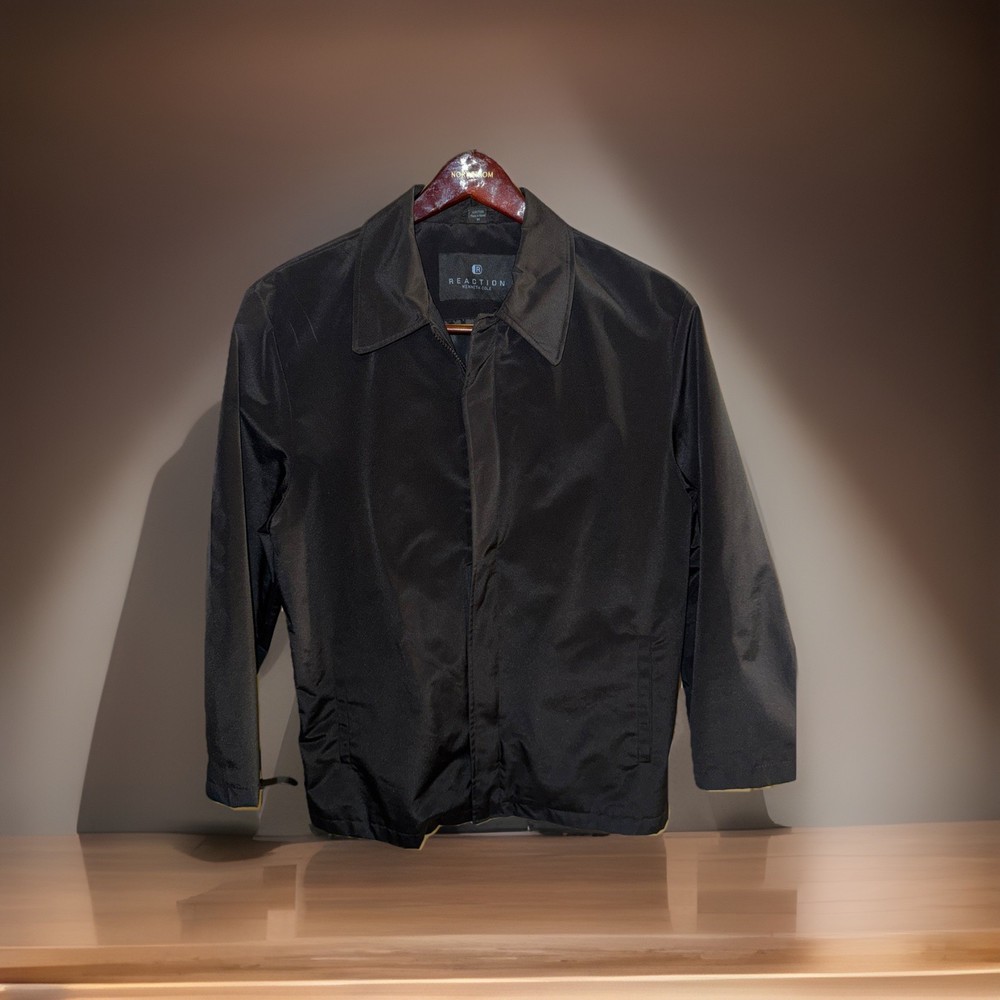 Kenneth Cole Reaction Mens Size Medium Polyester Black Full Zip Jacket/Coat-image