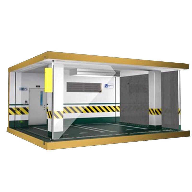 USA 1:24 Car Garage Model Diorama LED Lighting Parking Lot Scenery Display Model