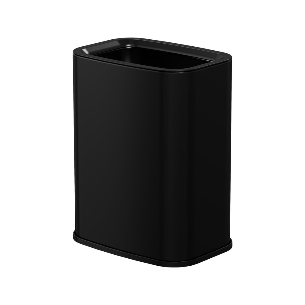 2.6 Gal Black Bathroom Trash Can,Metal Waste Baskets with Removable Inner Buc...