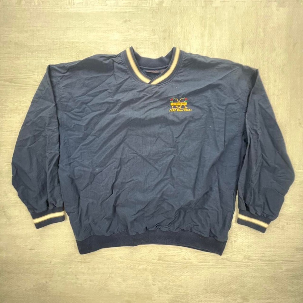 Vintage 1998 Michigan Wolverines Rose Bowl Jacket Blue NCAA XL 90s College Football