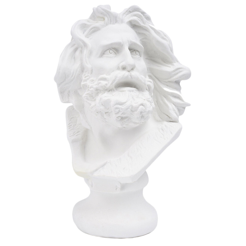 Art Deco Plaster Portrait Avatar Sketch Sculpture Study for Office Decor