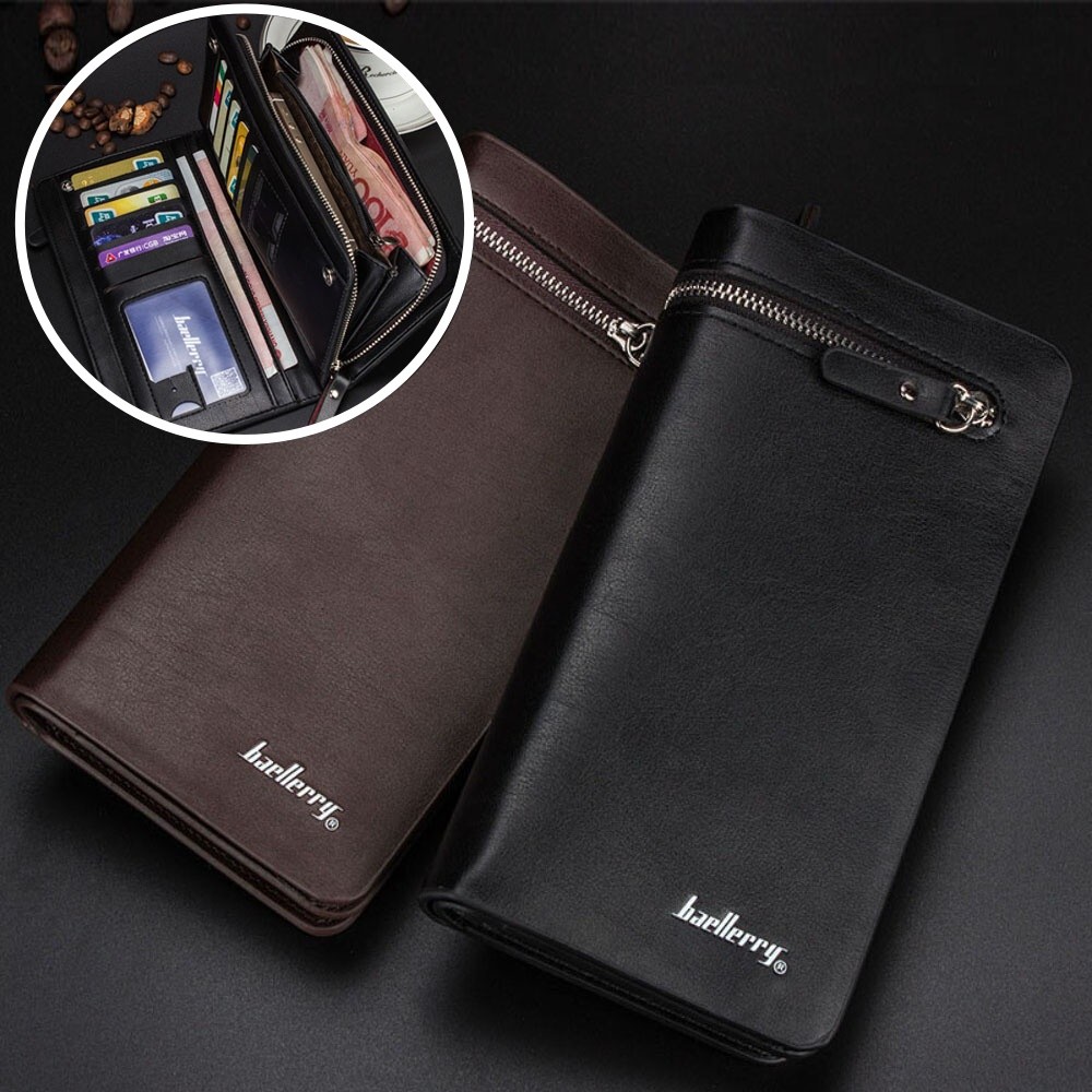 Business Men Leather Wallet Bifold ID Credit Card Holder Coin Purse Long Handbag