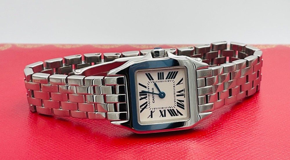 Cartier Santos Demoiselle Stainless Steel Quartz Ladies Watch & Box