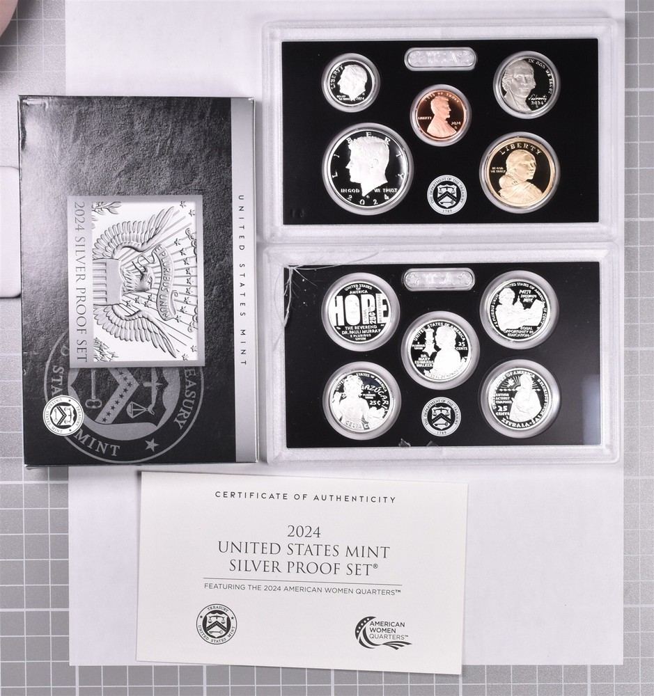 2024 U.S. Mint Silver Proof 10 Coin Set - Plastic Is Cracked!