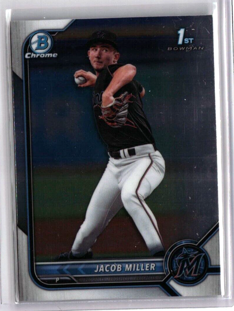 JACOB MILLER ROOKIE 1ST BOWMAN CHROME BASEBALL RC BDC-195 2022 MLB MIAMI MARLINS