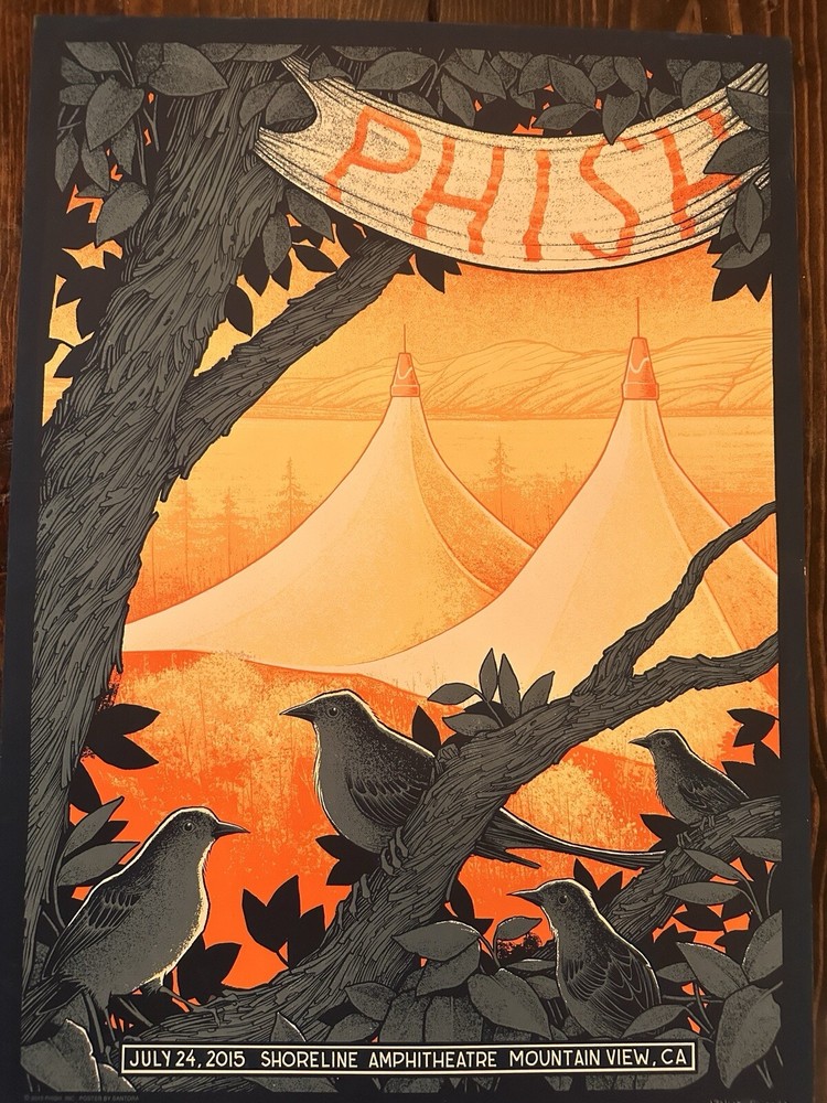 Phish poster Shoreline Amphitheater Mtn View Ca 2015 #137/615 by Santora 18x24
