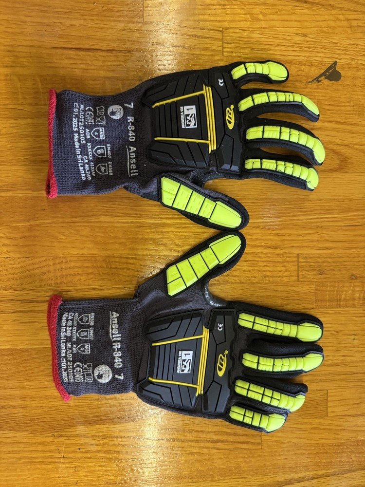 Ansell Ringers Nitrile Half-Dipped Anti-Impact Gloves R-840, Size 6 Pack Of 5