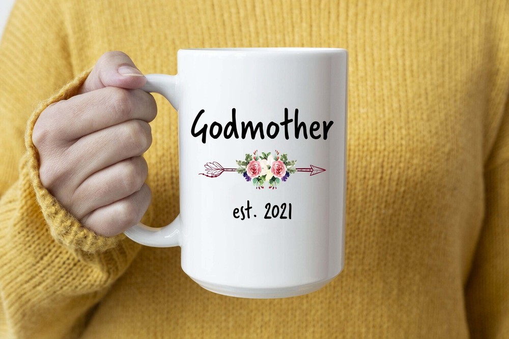 Godmother Est 2021 Mug New Godmother Arrow Coffee Mug Mug & Coaster Set Coff