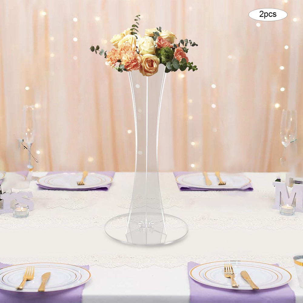 For Wedding Event Party Home Decor 2* 23.6in Acrylic Flower Stands Tall Vases