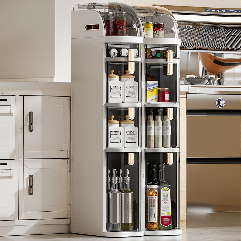Plastic Narrow Gap Storage Cabinet with Drawer for Kitchen or Bathroom Multi-Layer Organizer