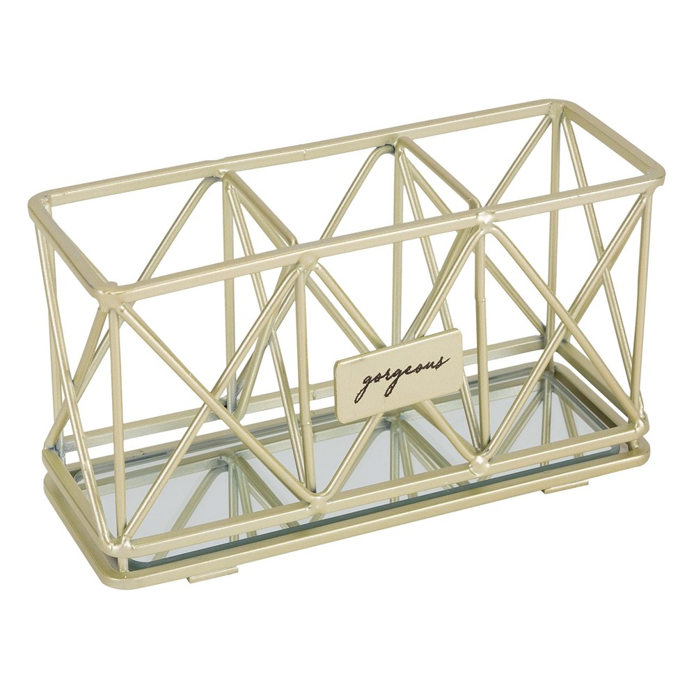 3 Compartment Makeup Brush Holder Organizer for Pencils and Cosmetics Vanity Storage New