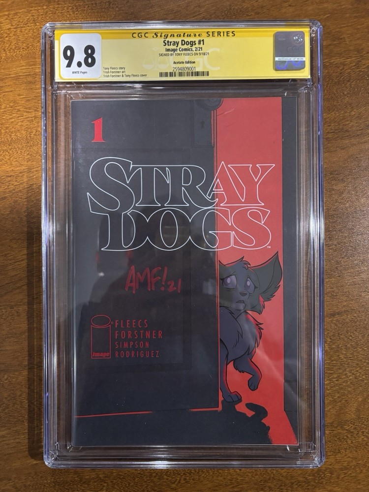 ✨STRAY DOGS #1 - ACETATE Variant - CGC 9.8 SS - Signed By Tony Fleecs Optioned