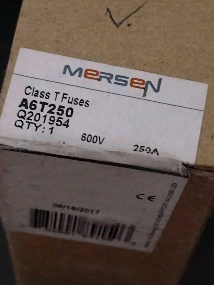 A6T250-Mersen (A6T250) 'Class T'-250A-A6T-600V-Fast-Acting Fuse (Pack of 1)