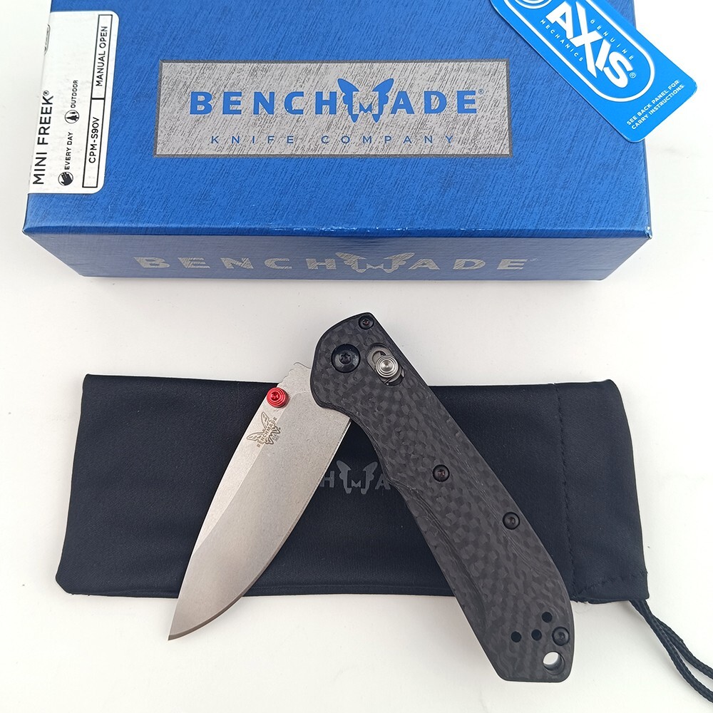 New Benchmade 565-1 Mini Freek Carbon Fiber Satin Folding Knife