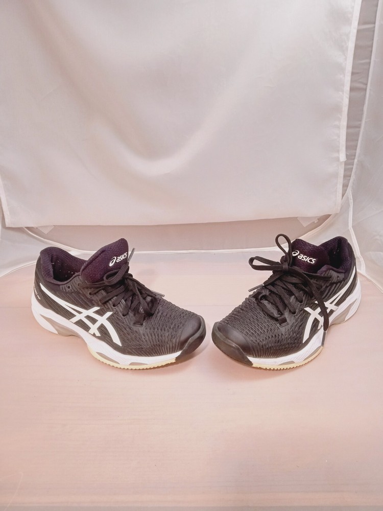Asics Solution Speed FF Womens Tennis Shoes Black White Size 5 US