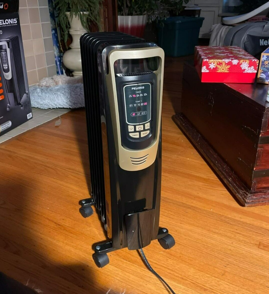 Champagne Oil Filled Radiator Heater for Bedroom with Remote and Thermostat,...