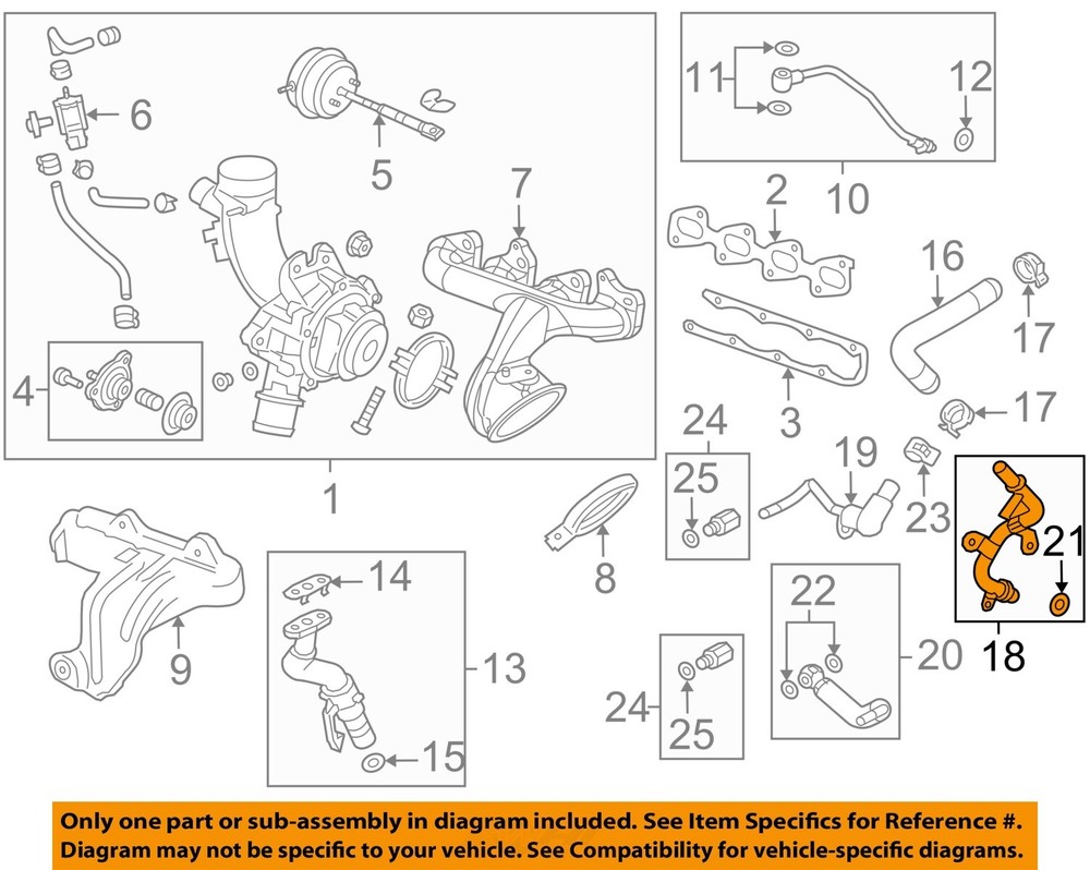 GM OEM Turbocharger Cooling Pipe for 2013-2020 Encore Part 25195782