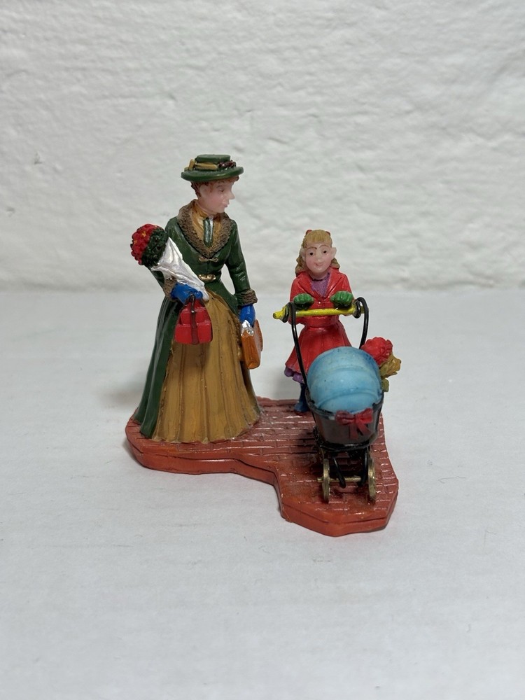 Lemax Carole Towne Out for a Stroll 2002 Rare Mother Daughter Figurine #3718