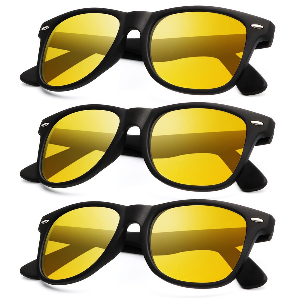 Night Vision Polarized Driving Glasses with Yellow Tint for Men and Women