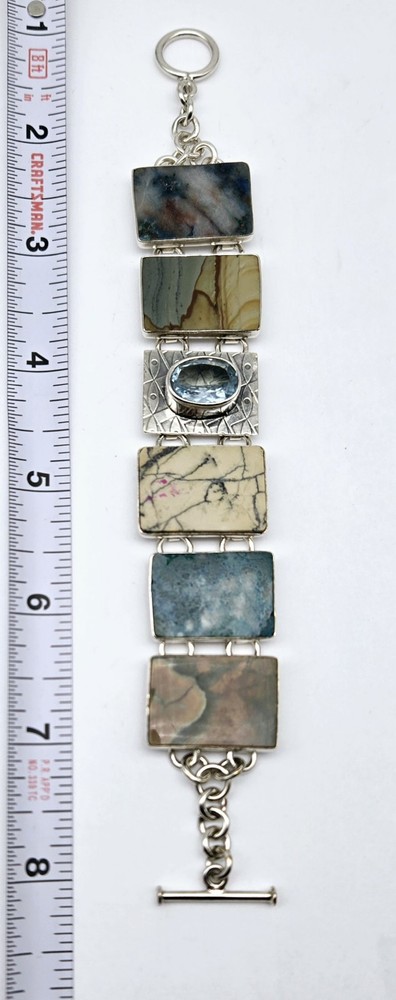 Echo of the Dreamer Boho Silver Multi-Gemstone Bracelet 7