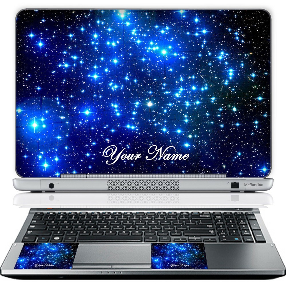 17 Inch Laptop Skin Sticker Cover Art Decal & Wrist Pad Customize Your text