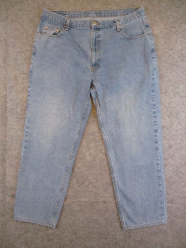Members Mark Mens Straight Fit Retro Blue Jeans 40x32 Washed Denim ACTUAL 39x31-image