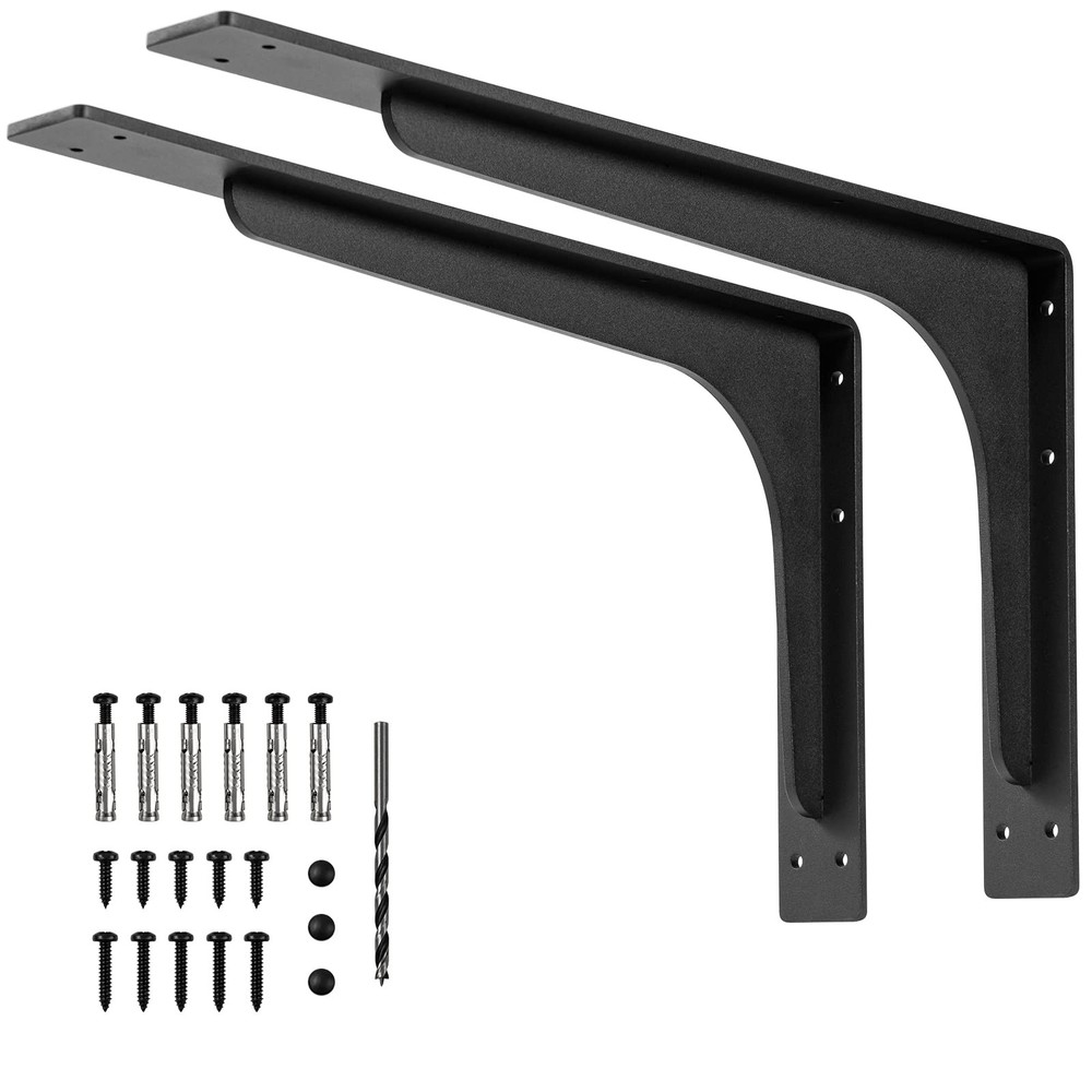 24-Inch x 14.2-Inch Heavy Duty L Shelf Brackets for Sturdy Storage Support