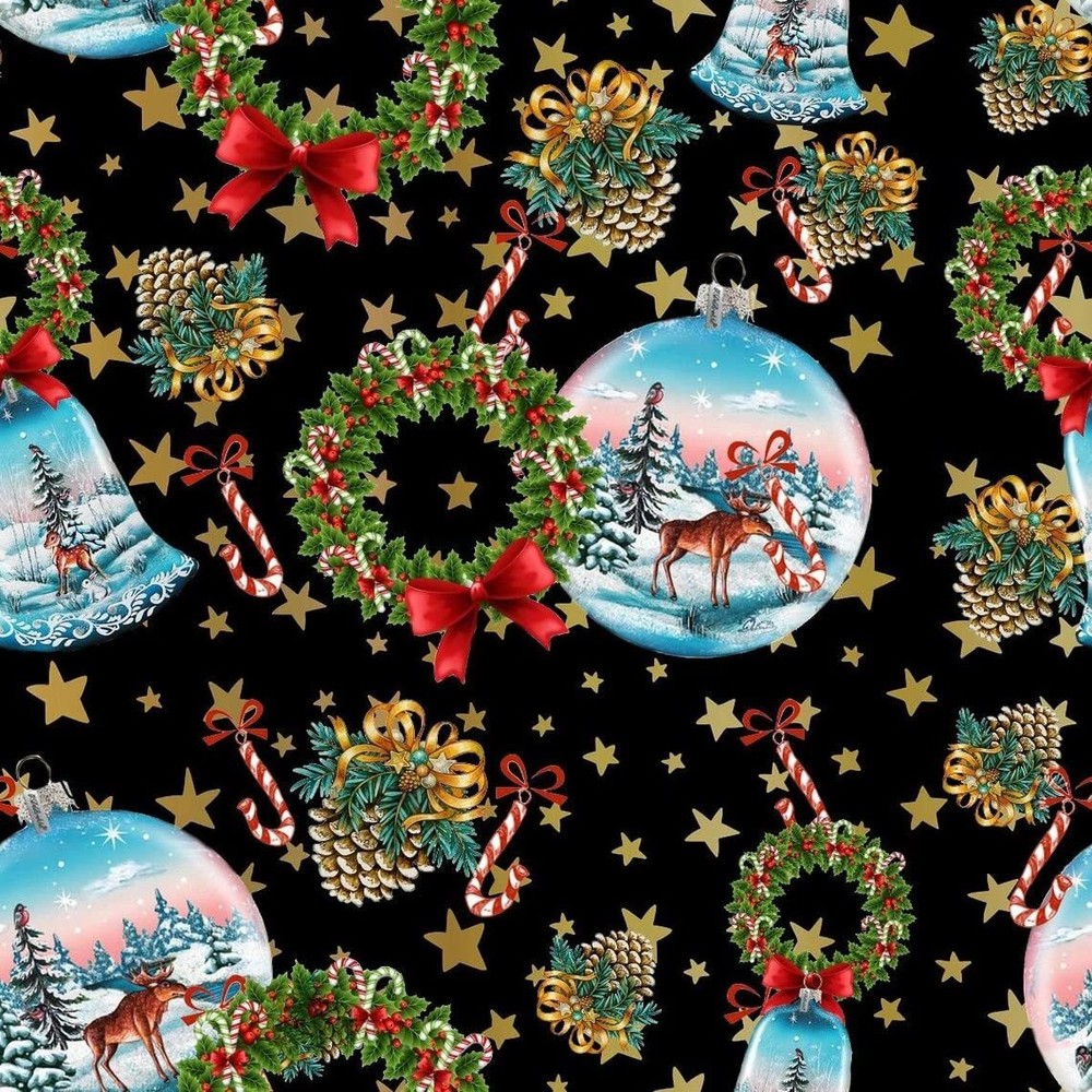 100% Combed Cotton Quilting Craft Fabric for Apparel & Home DIY Projects in Solid Black