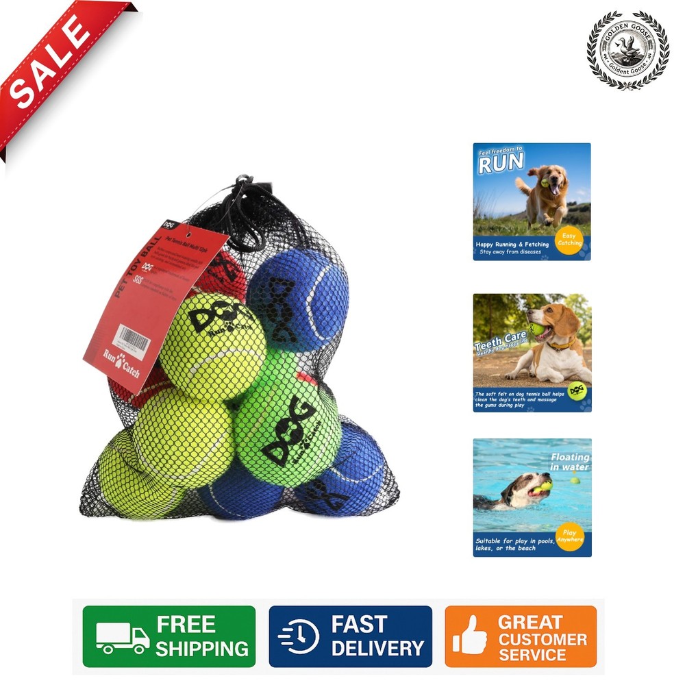 Insum Tennis Ball for Dog Pack of 12 Colorful Easy Catching Pet
