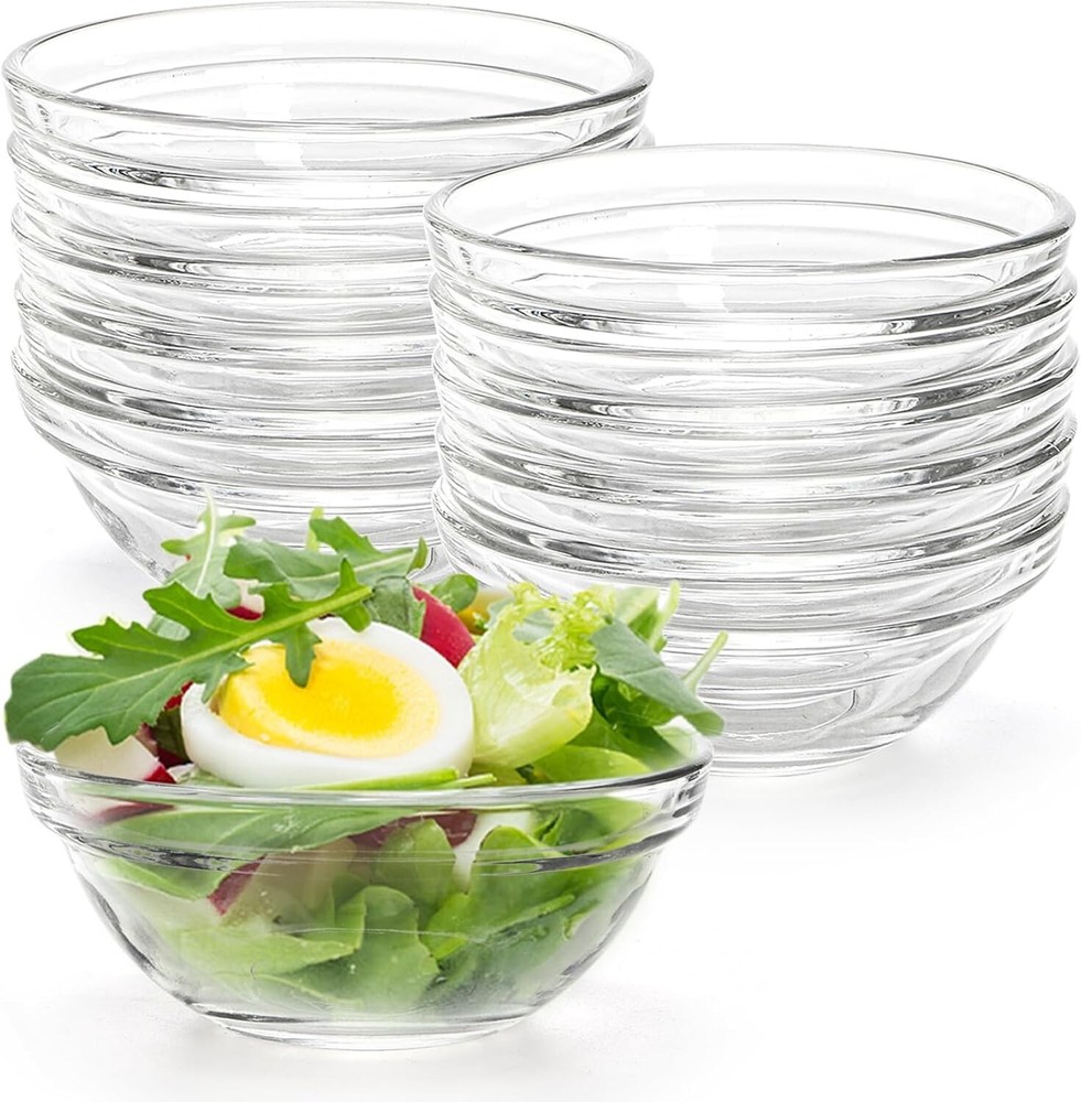 12-Piece 3.5-Inch Glass Dipping Bowls for Serving & Prep