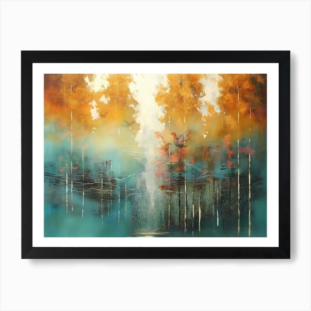 Forest Landscape Trees Art Framed Canvas Print Wall Decor