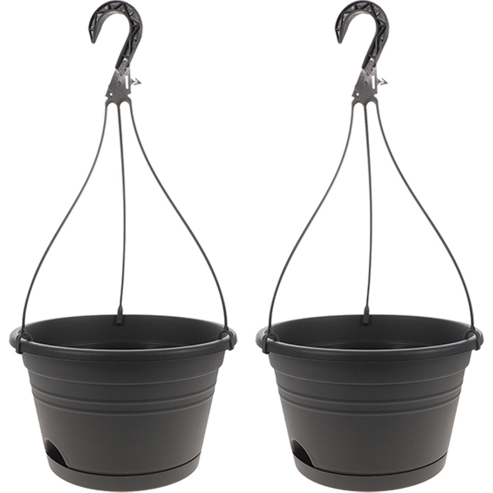 2 Pcs Hanging Baskets for Plants Balcony Guardrail Orchid Basin