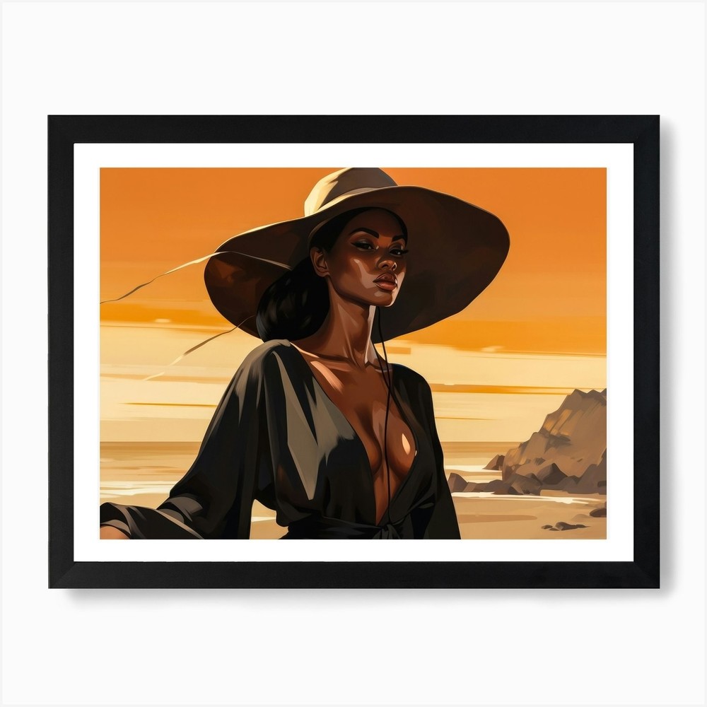 Illustration of an African American Framed Wall Art Poster Canvas Print Picture