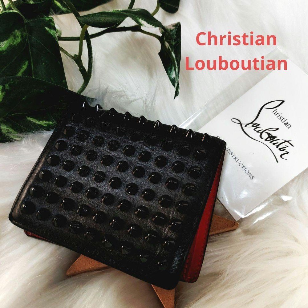 Christian Louboutin Studded Paros Black Bi-Fold Wallet