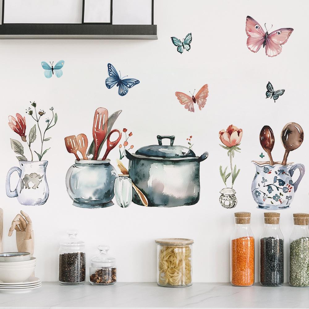 Figurine Butterfly Cut Plastic Small Wall Mount Modern Multicolor Sticker Decor