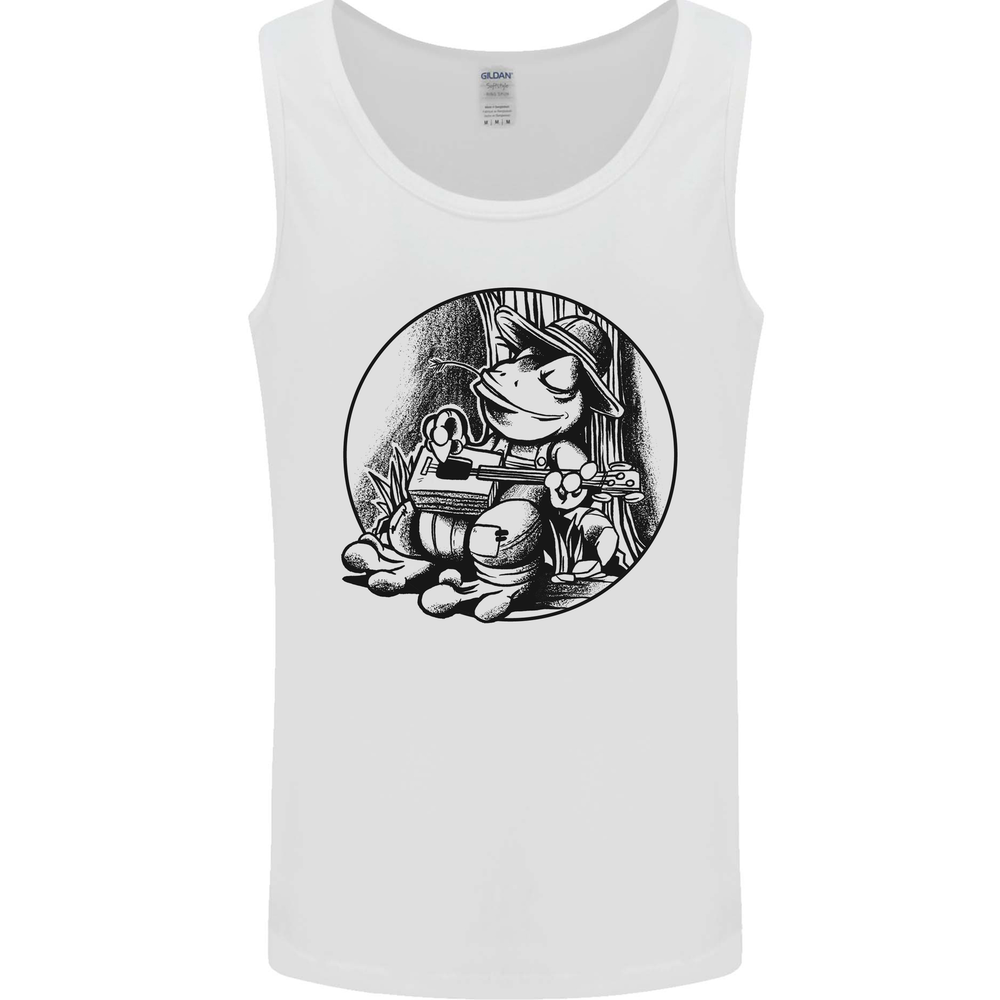 A Chilled Frog Playing the Guitar Guitarist Mens Vest Tank Top