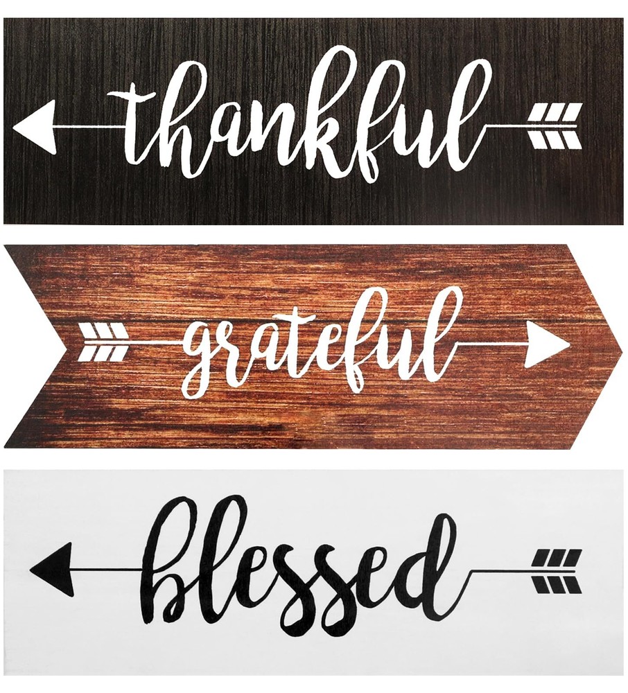 3 Pieces Wooden Wall Decor for Living Room, Wall Art Rustic Farmhouse Decor T...